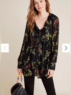 Maeve Jamison Ruffled Tunic Anthropologie size large